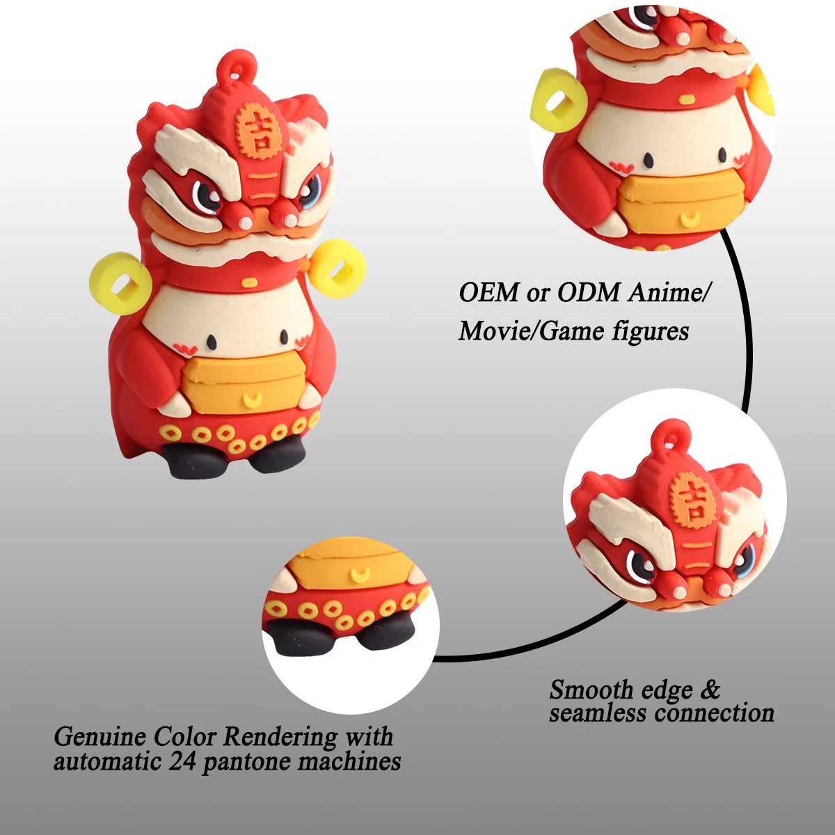 Commerce de gros 3D'Anime Cartoon Figure Action Figurines de conception de logo personnalisé pour entreprises OEM Cadeaux promotion des dons de jouets de collection