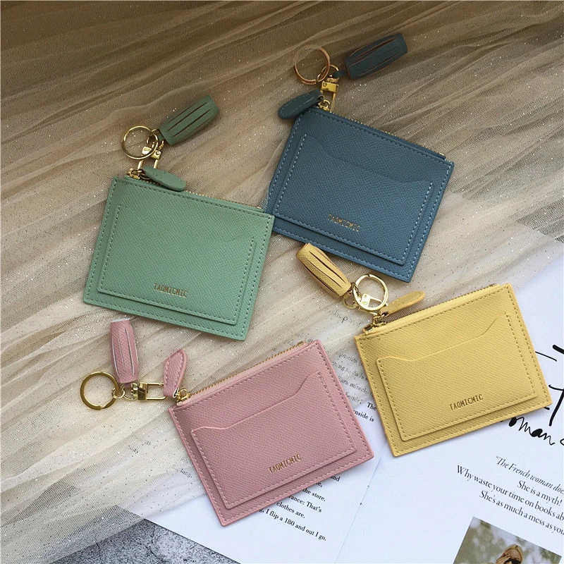 Candy Color PU Zipper Cpin Pouch Card Holder