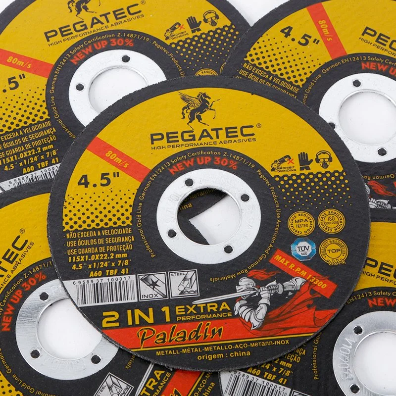 Pegatec 4.5'' Disque de coupe en acier inoxydable coupés en métal Fabricant d'abrasifs de roue