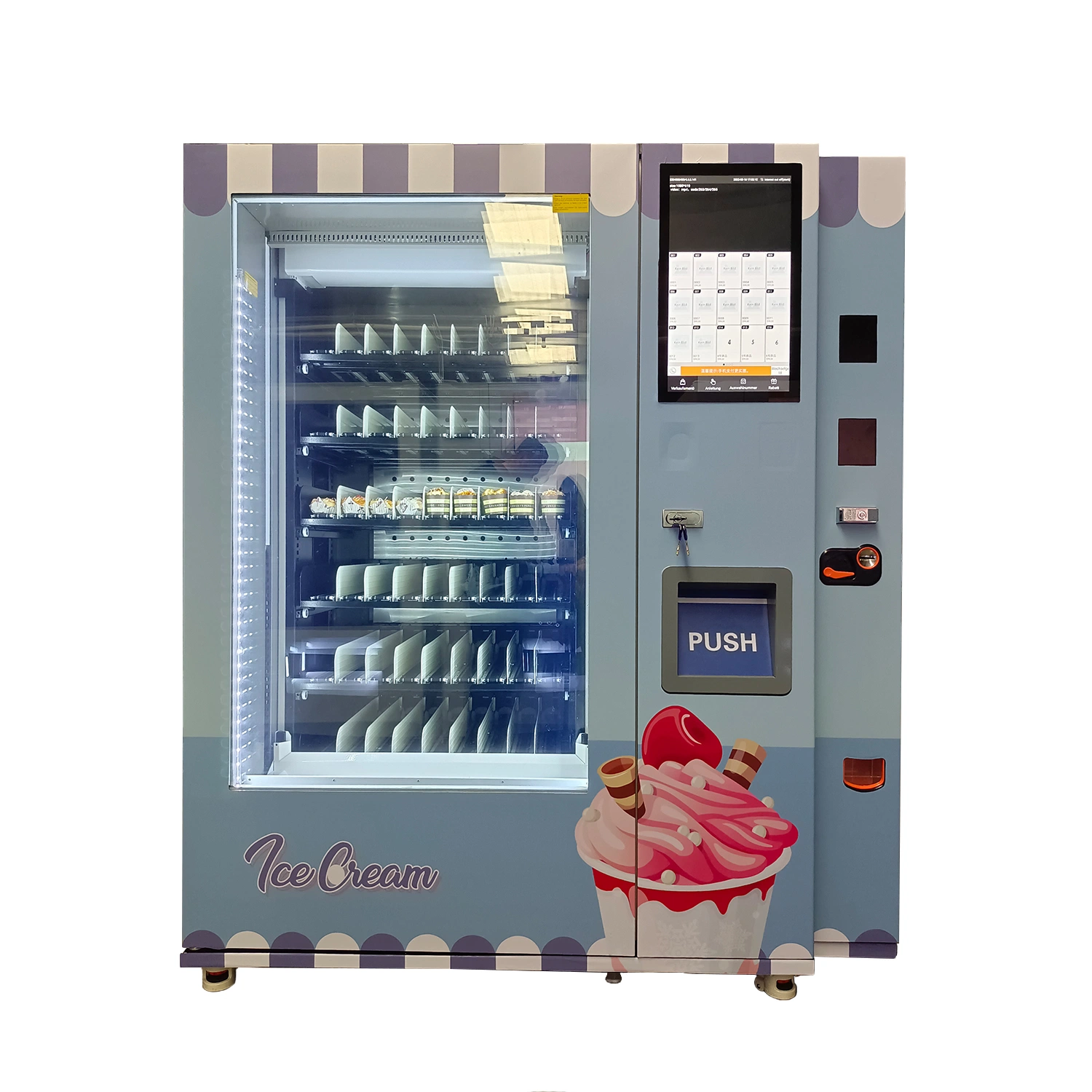 Xy Attractive Ice Cream Frozen Vending Machine Cooling System