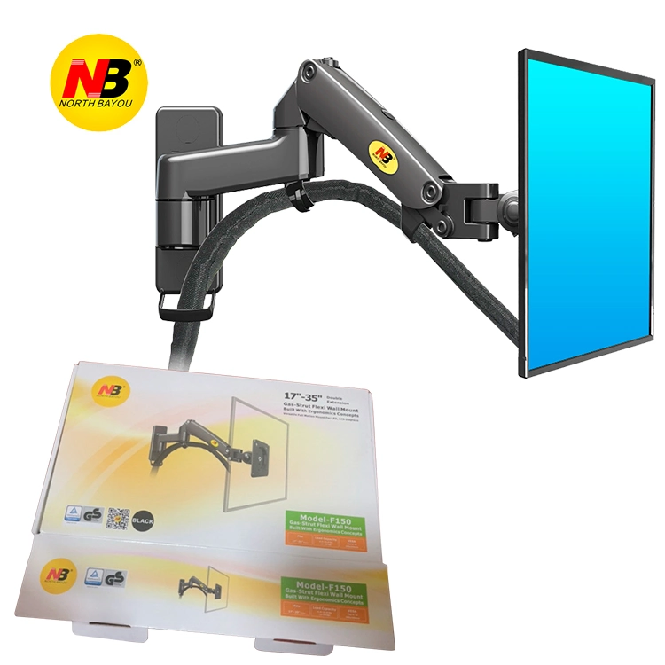 En Indonesia Nota F150 de 17"-35" Monitor de movimiento completo de aleación de aluminio de montaje en pared Soporte de monitor de 360 grados el resorte de gas Monitor de TV del brazo de soporte de pared