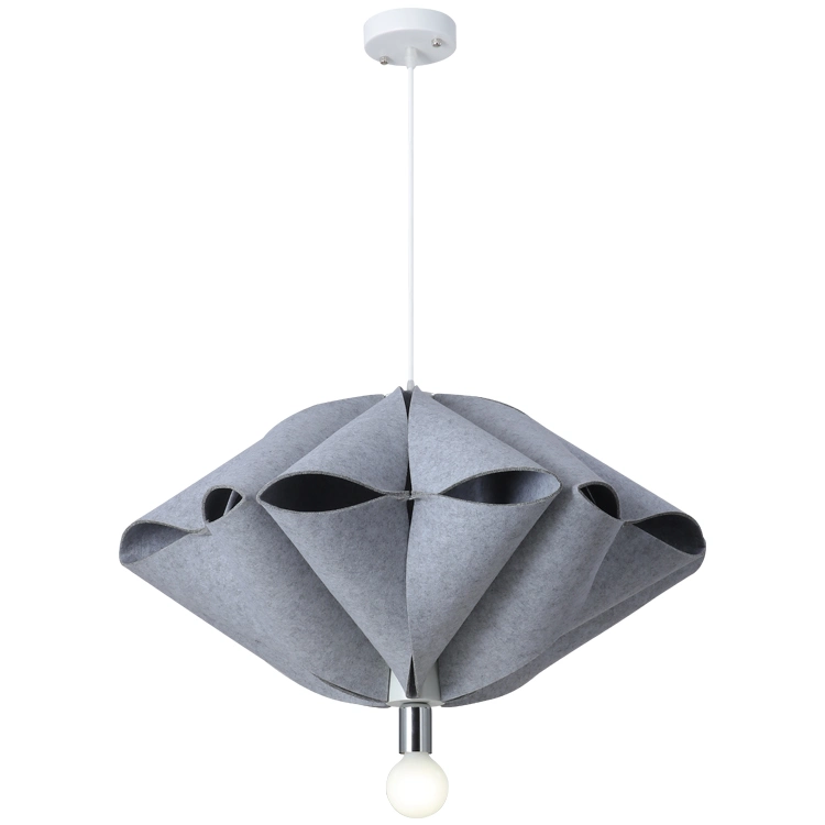 High Quality Nordic Luxury Hotel Decorative Modern Acoustic Ceiling Felt Pendant Light Thermoforming Pet Felt Lamps Lampshade Frame Manufacturers