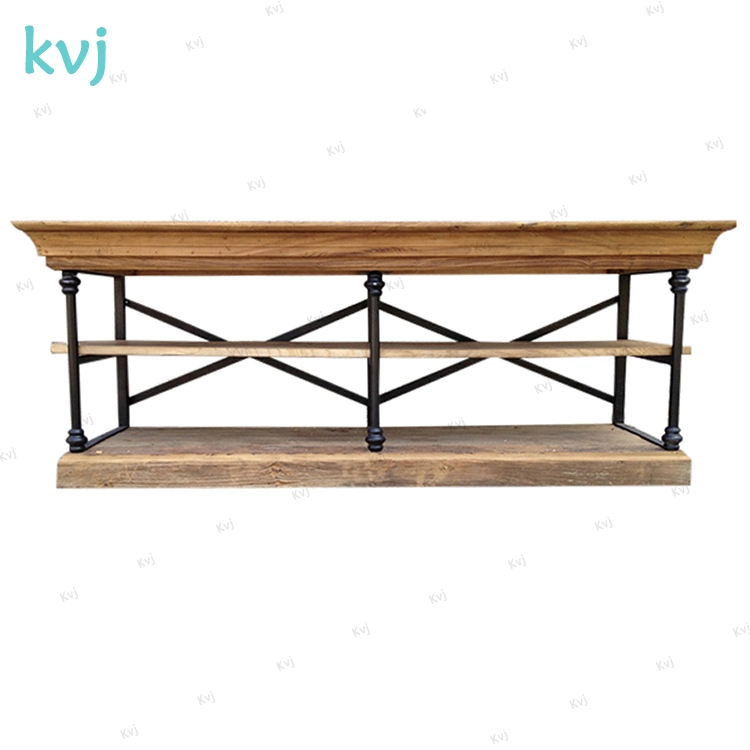 Kvj-7457 rustique en bois massif recyclée Kd Table console canapé Table