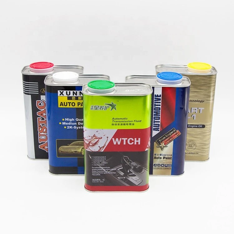 Square Metal Tin Can Customized Engine Oil Can Packaging 1L Square Lubricants Oil Tin Can