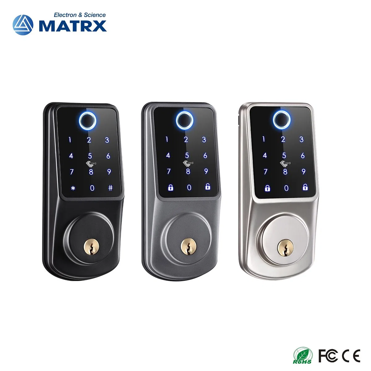 2022 Tuya WiFi Front Door Outdoor Ttlock APP Touchpad Electronic Smart Lock