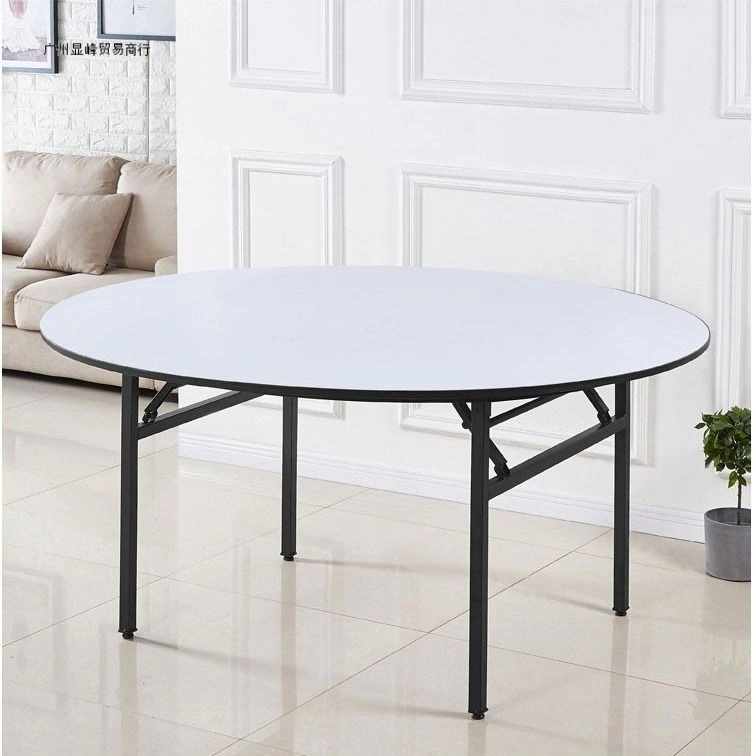 Folding PVC Plywood Round Table for Hotel Restaurant Wedding Event Banquet Dining
