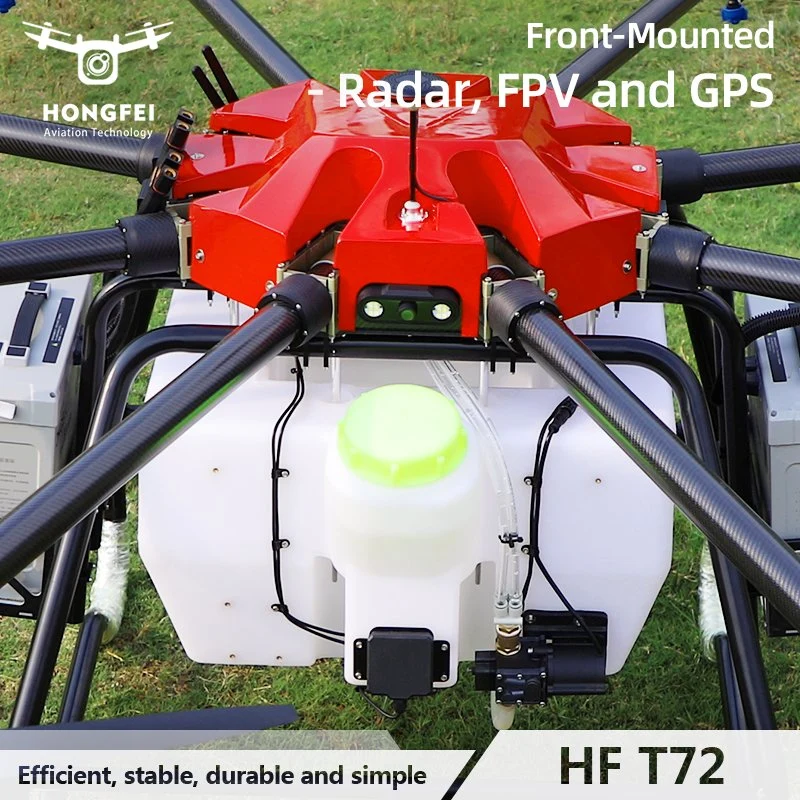 16 litros de elevación pesada 72 boquilla Agricultura UAV 75kg grande Capacidad de carga útil Drone de pulverización agrícola con cámara FPV inteligente