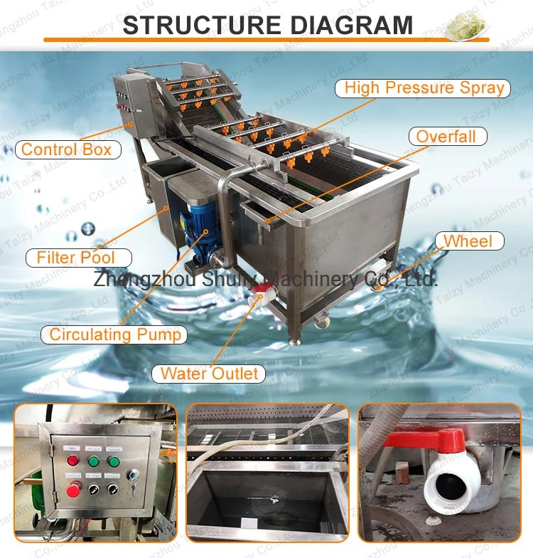 Industrielle Luft Blase Ozon Kiwi Obst Gemüse Waschmaschine für Salatkelch