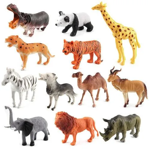 12 piezas Animal PCV Figuras de Acción Plástica Juguetes para niños