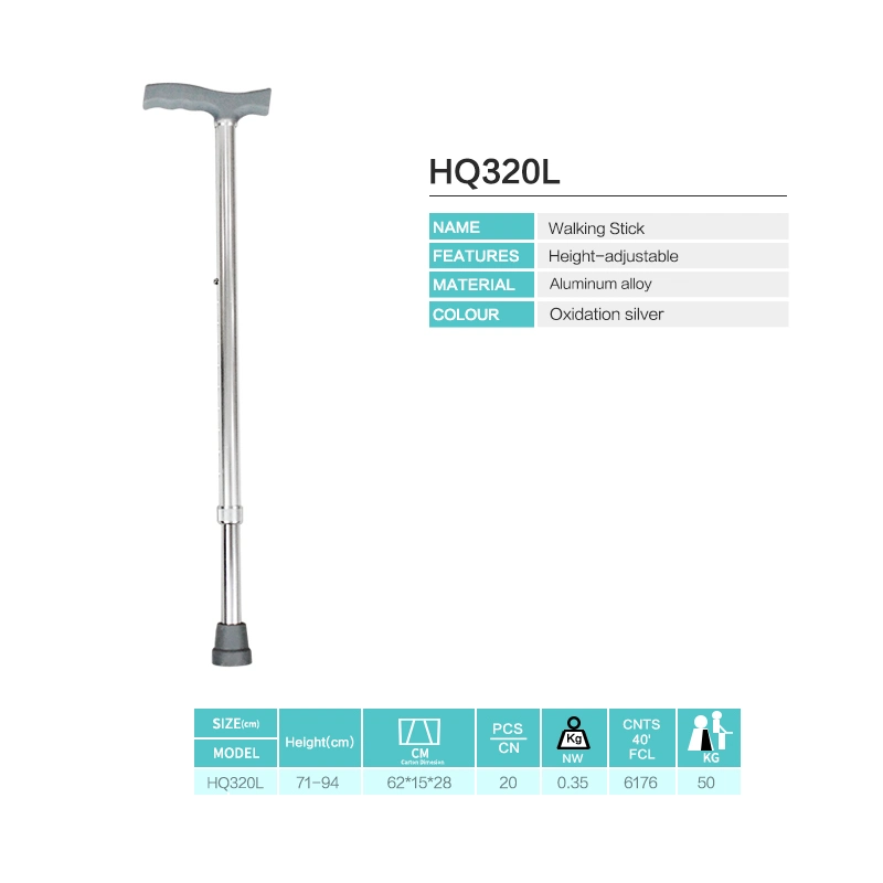 Hq320L Aluminum Lightweight Walker Walking Stick for Senior Person