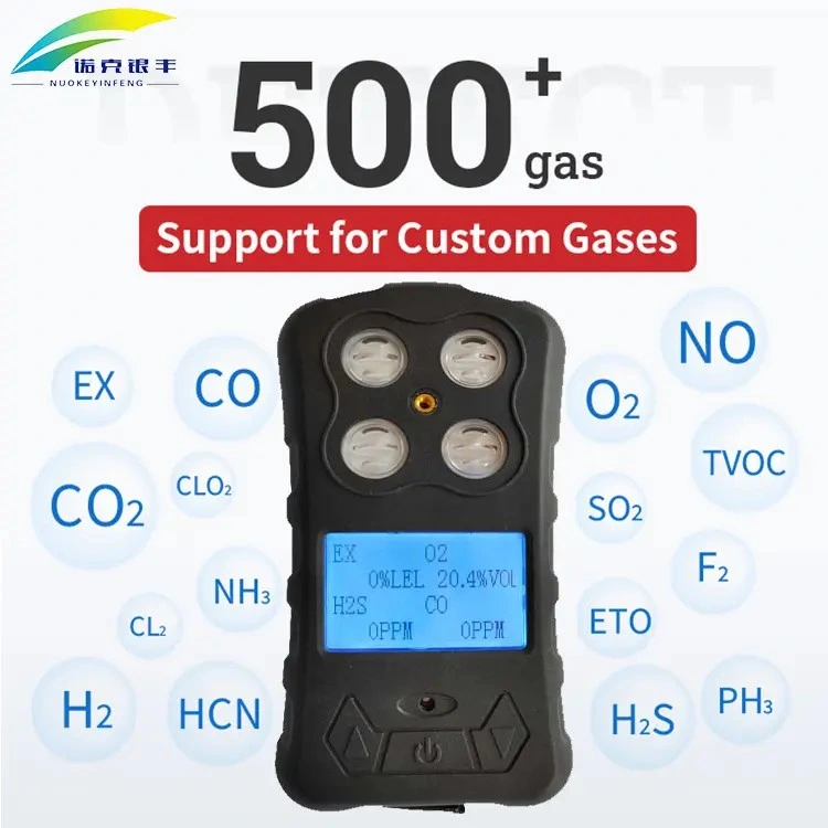 2023 Nkyf Hot Selling 4 em 1 Gas Alarm Portable Detetor de fugas de gás