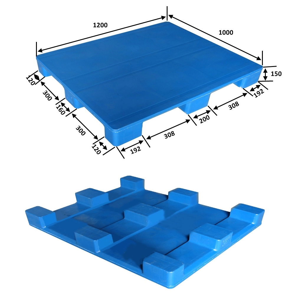 Serviço Pesado 48x40 polegadas paletes de plástico para montagem em rack com borracha