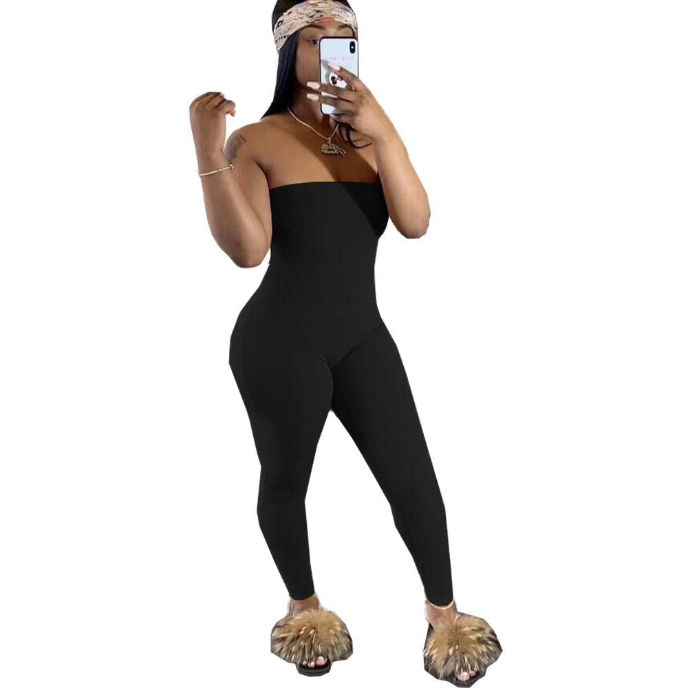 Mayorista/Proveedor de fábrica el verano las mujeres tejen Butt Lifter Bustier Tubo sólido comienzo Jumpsuits romper