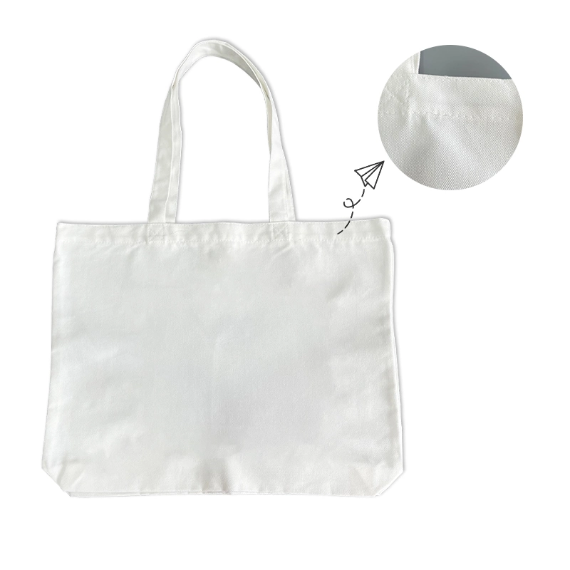 Sublimation Blanco 100% poliéster Canvas Bolsa de Compras