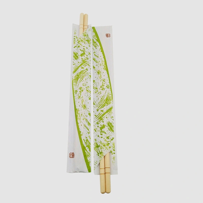 Custom Printed Bamboo Round Chopsticks in Paper Packing