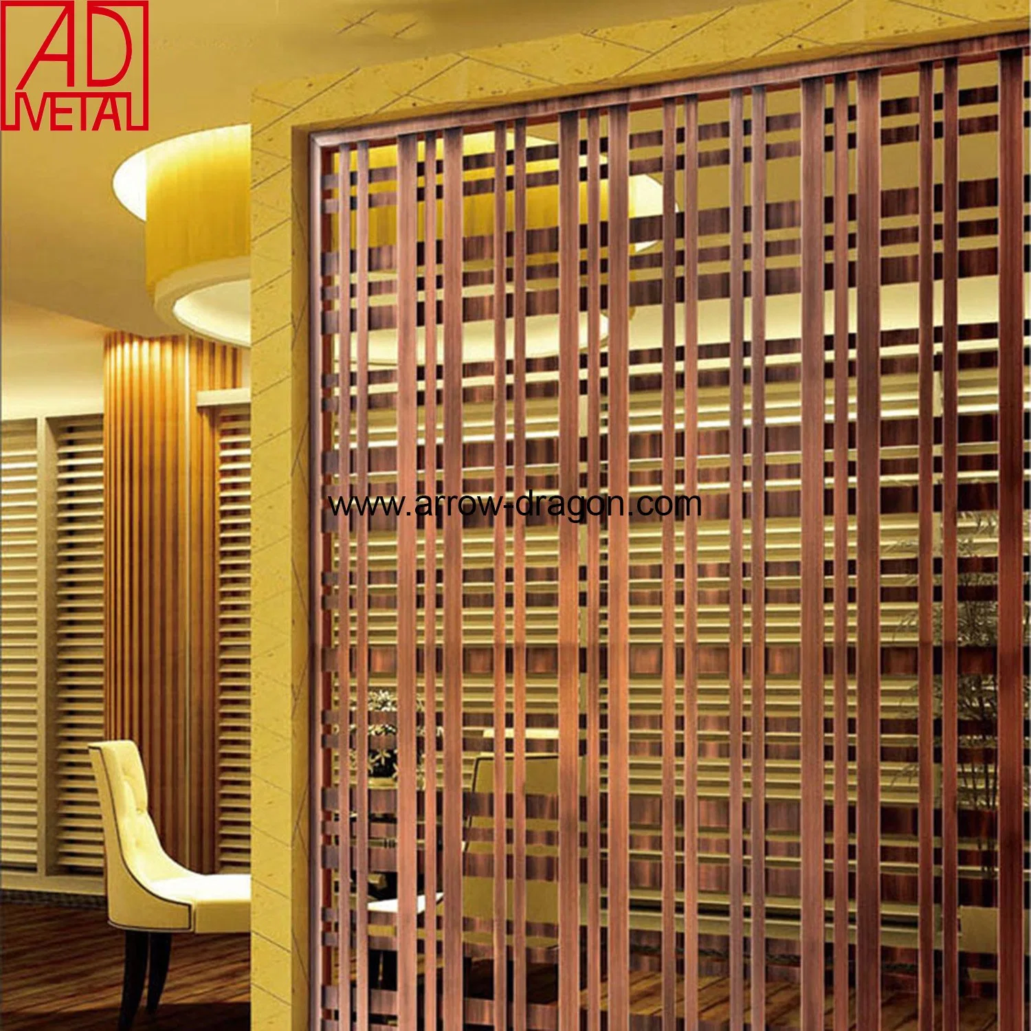 Aluminum Stainless Steel Brass Laser Cut CNC Router Wall Cladding Perforated Sheet Screen Panel for Hotel/Cafe/Office Partition Divider