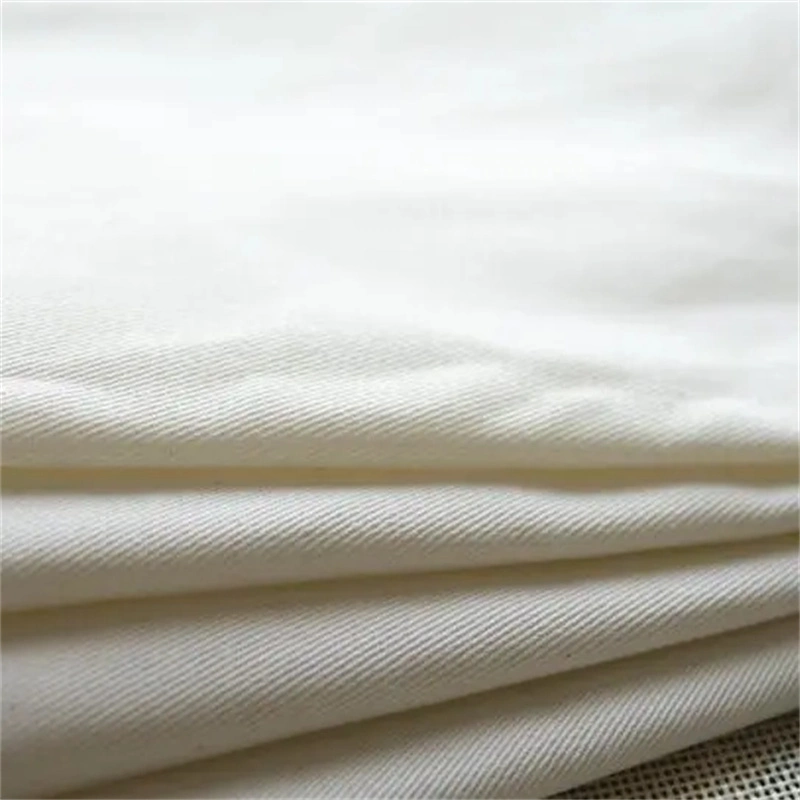 Tc Cloth White 100% Cotton T Shirt Fabric 16*16 Woven Twill Heavy Weight Fabric for Uniform Workware Pants Cloth