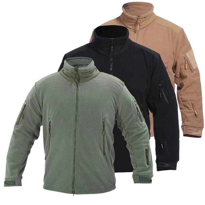 Men's Stand Collar for Men Casual Jacket Fleece Warm Mountaineering Suit Outdoor Sports Tactical Fleece Jacket