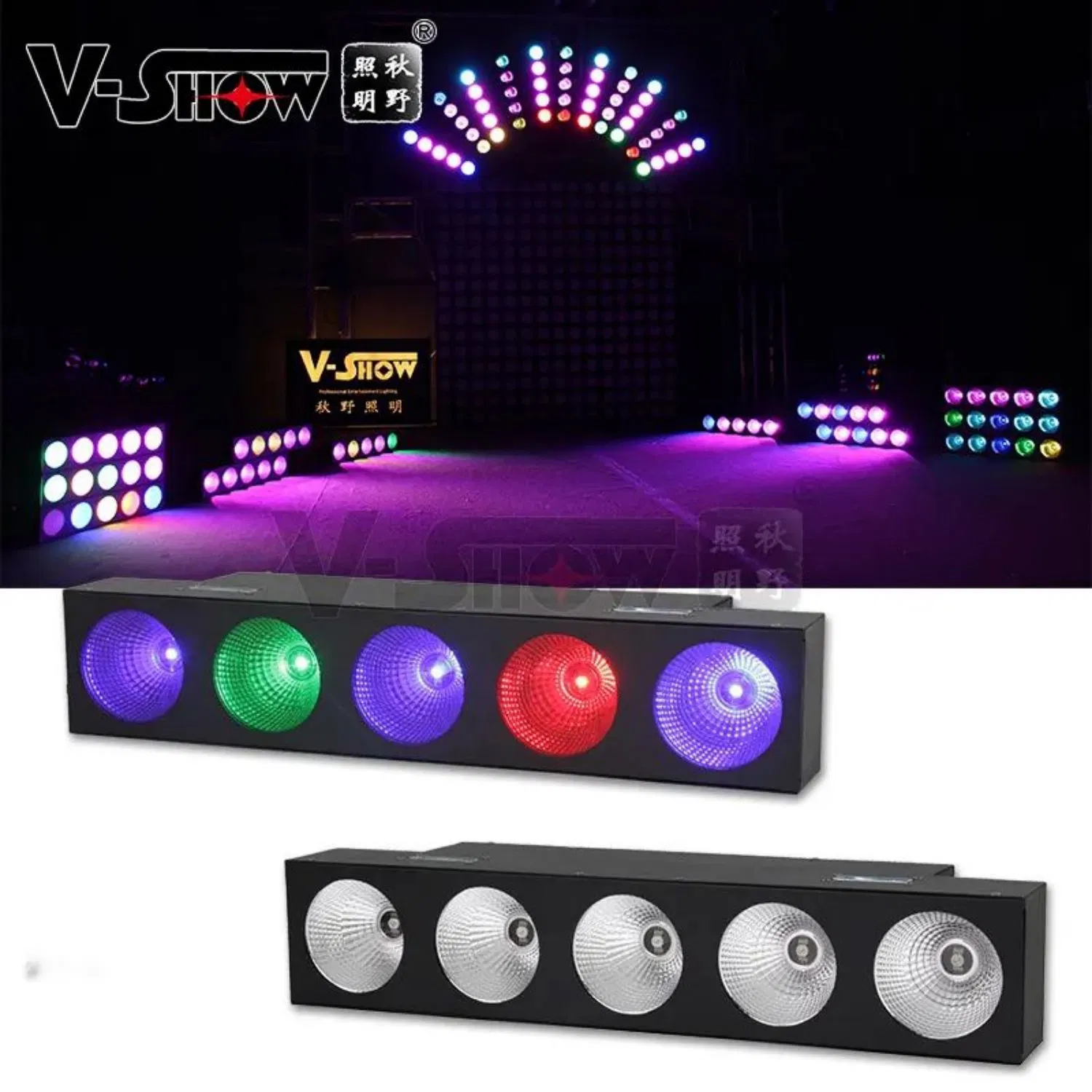 LED COB de matriz LED RGBW 5 * 10 W COB LED de cor Matrix Lighting DJ Stage Blinder