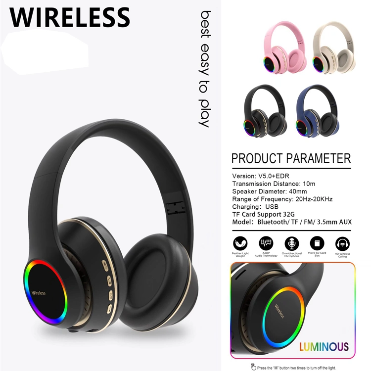 New Over Ear Best Stereo Extra Bass Earphones Foldable HiFi Sound Quality Wireless Bluetooth Headphones Headset with Mic