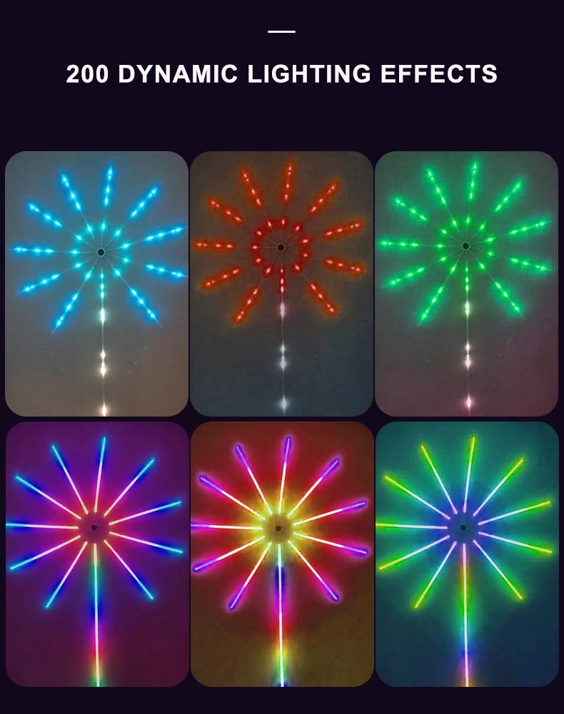 Luz LED de fuegos artificiales de colores para Navidad con control remoto