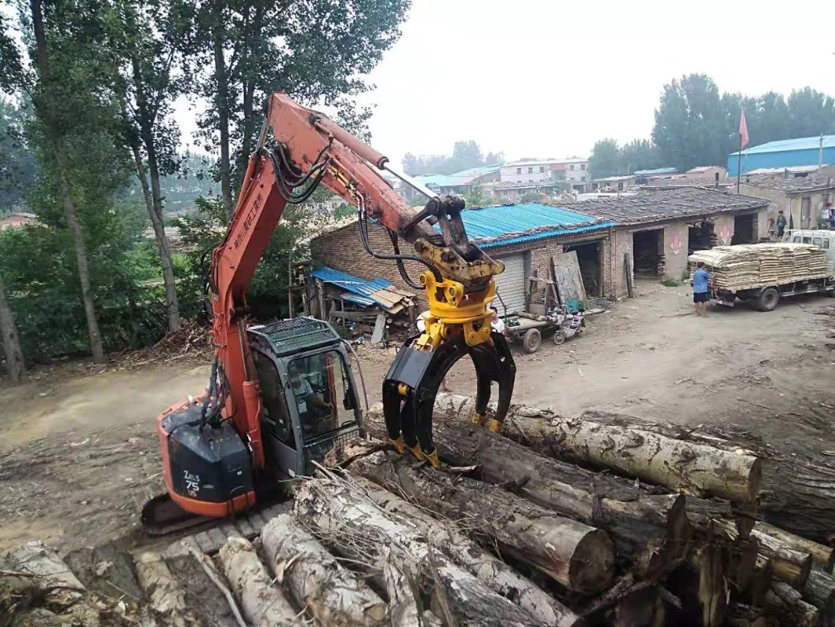 Excavator Hydraulic Rotating Log Grab, Timber Grapple, Stone Grapple for 4-7ton Excavator