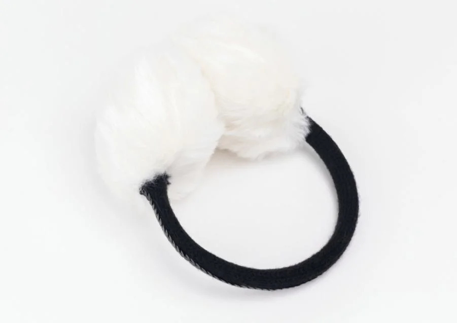 Зима мягкая белого цвета с пайетками оформление Earflap гибкие Retactable Earmuff