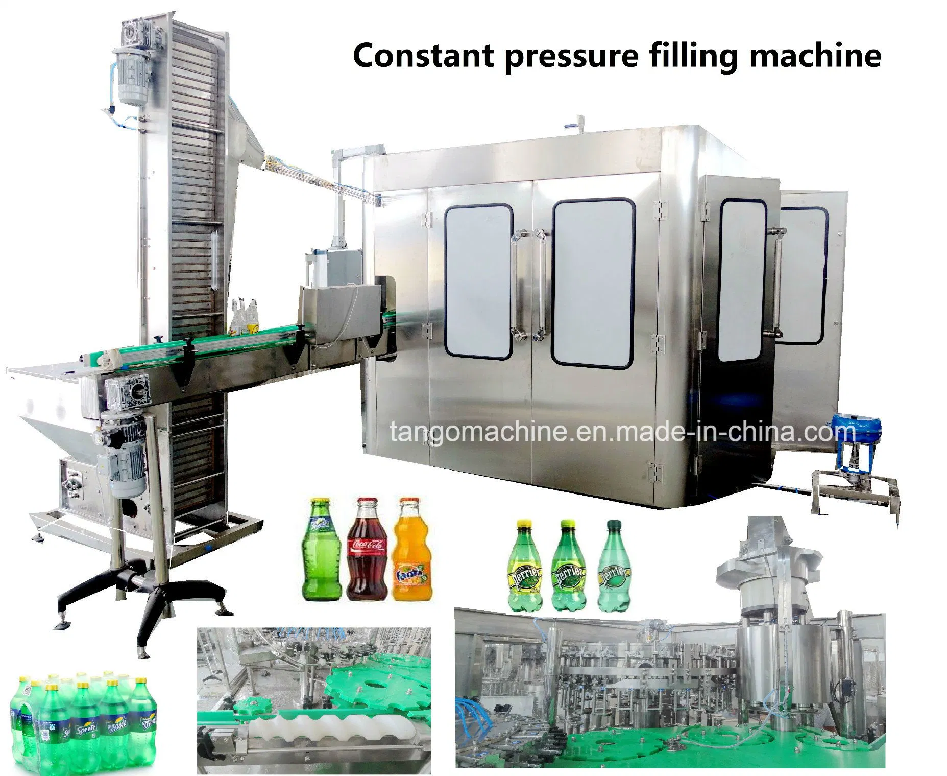 A máquina e os acessórios para Pet garrafa de vidro de embalagem de sumos de frutas