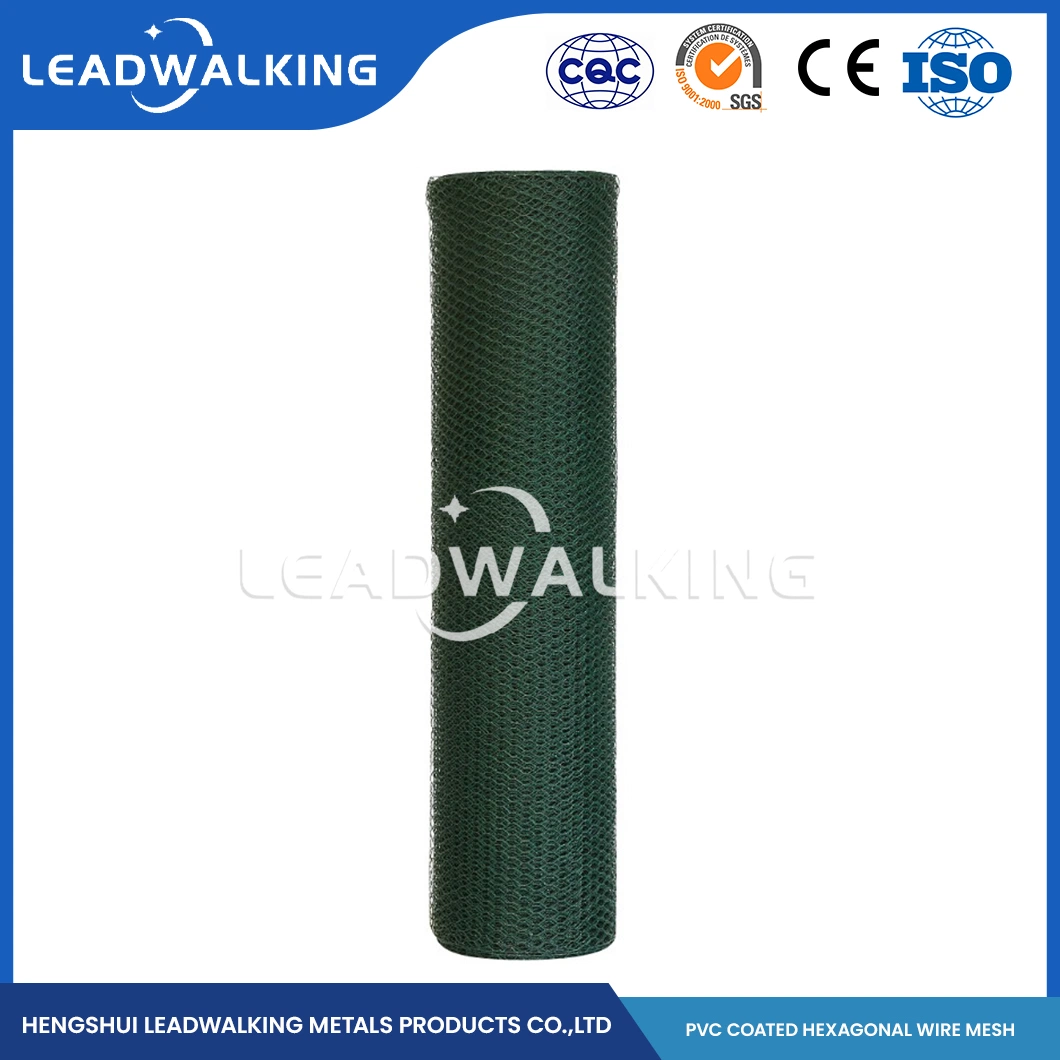 Fil en acier doux Leadwalking Matériel PVC enduites Fox La preuve de poulet de la Chine d'usine de treillis métallique à mailles de 5/8 pouce enduit de PVC maille hexagonale à tête hexagonale