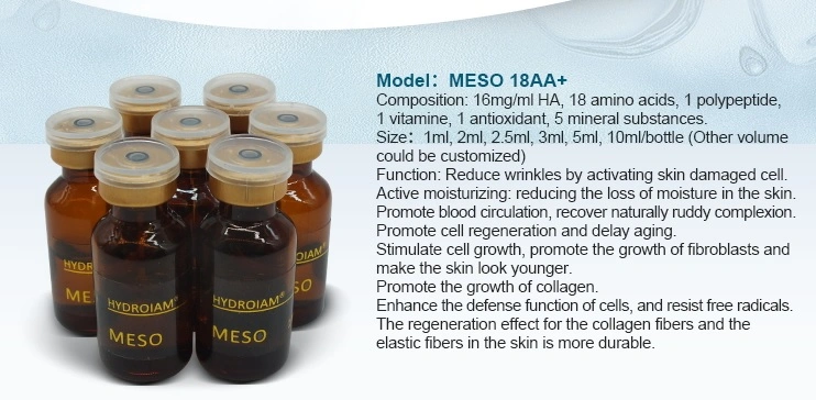 L'acide hyaluronique vitamine d'appoint de la peau des acides aminés d'injection de sérum de mésothérapie