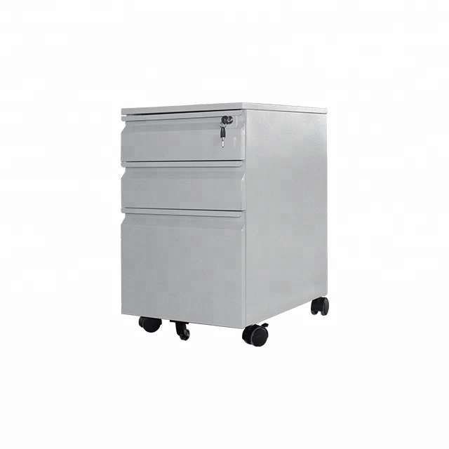 Commercial Metal Office Furniture 3 Drawer Steel Pedestal Mobile Movable Filing Storage Cabinet