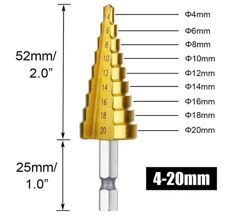 3pcs High-Speed Betonstahl Stufenbohrer für Holz und Trittstufe Für Den Harten Einsatz