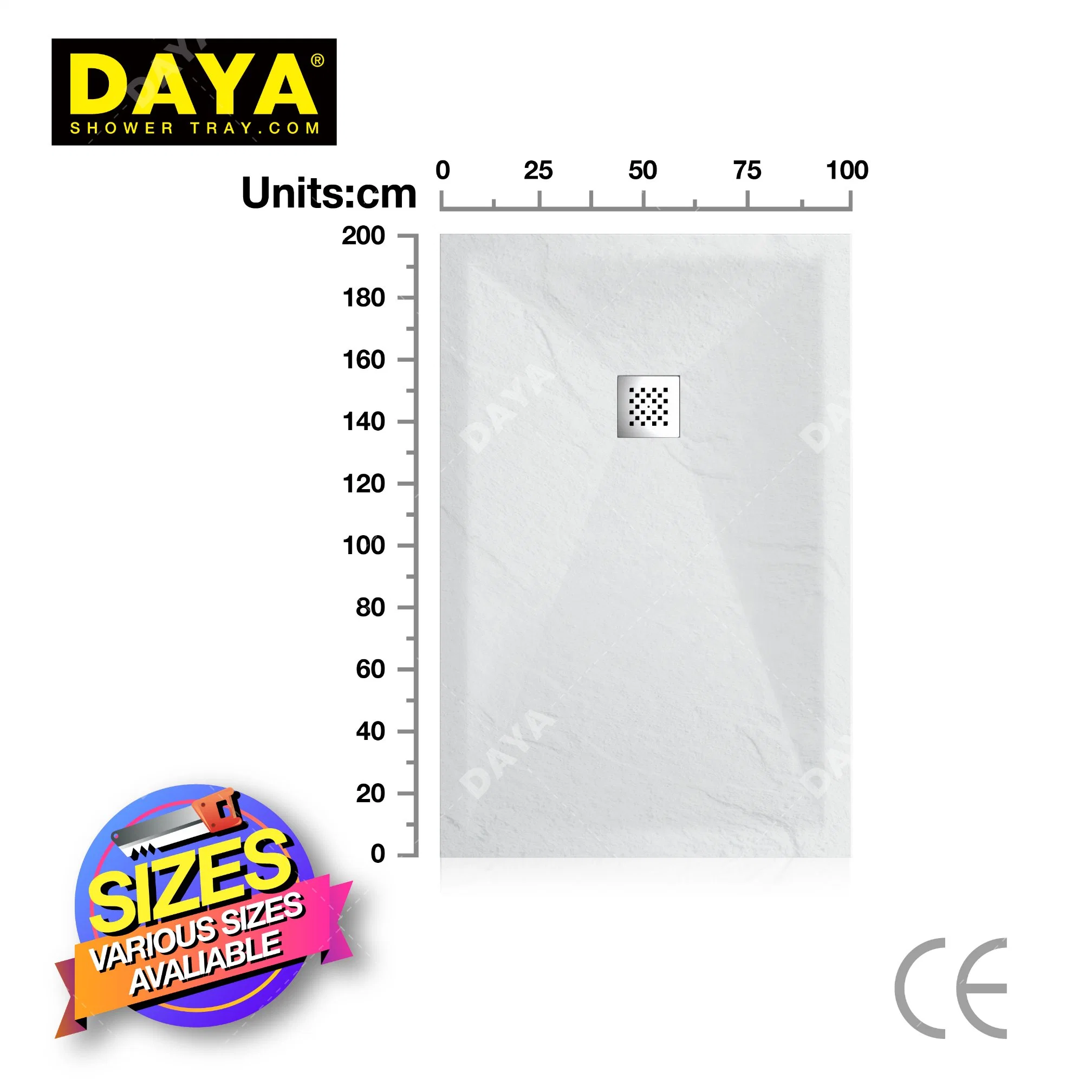 Daya Rectangle Resin Base Plate Shower Colorful Bathroom Toilet Villa Usage Shower Tray