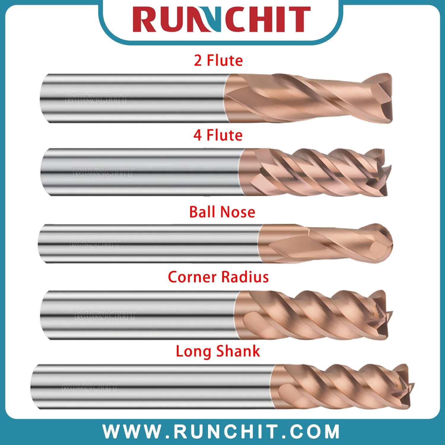 High Speed Solid Carbide Tool 4/2 Flutes 55/70HRC Solid Carbide Long Corner Radius Square End Mill Steel Endmill Custom Solid Milling Cutter (HRBJ0602)