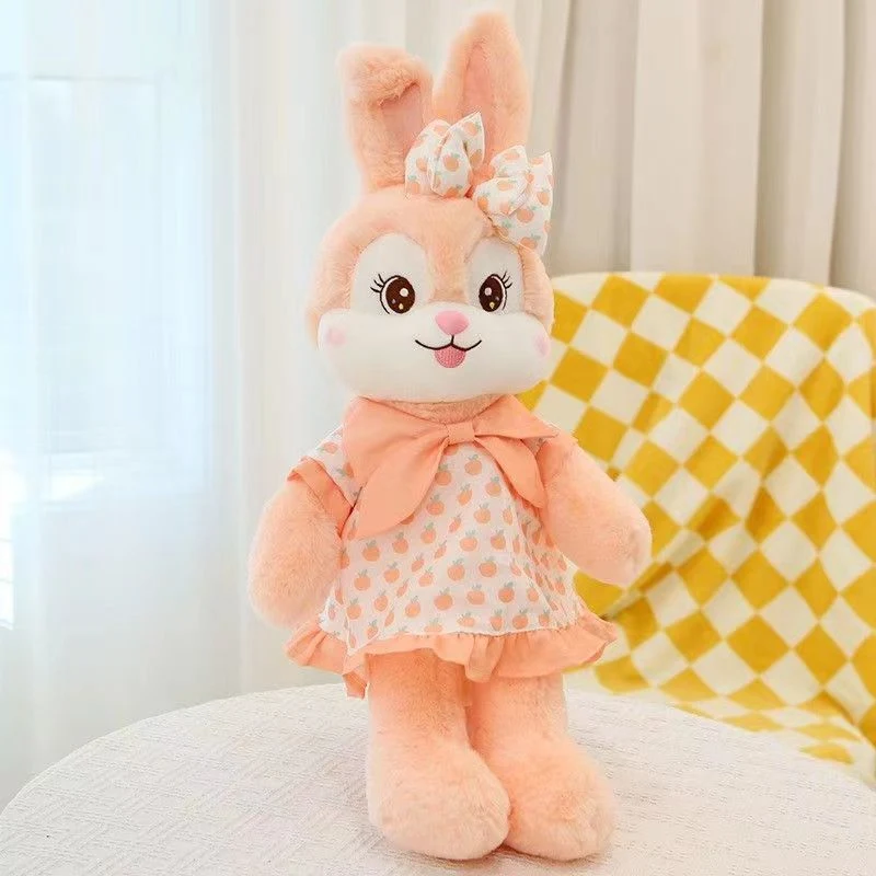 Boneca macia Dudu New Rabbit Plush Toy Girls Presente de ano novo bonito do Bunny