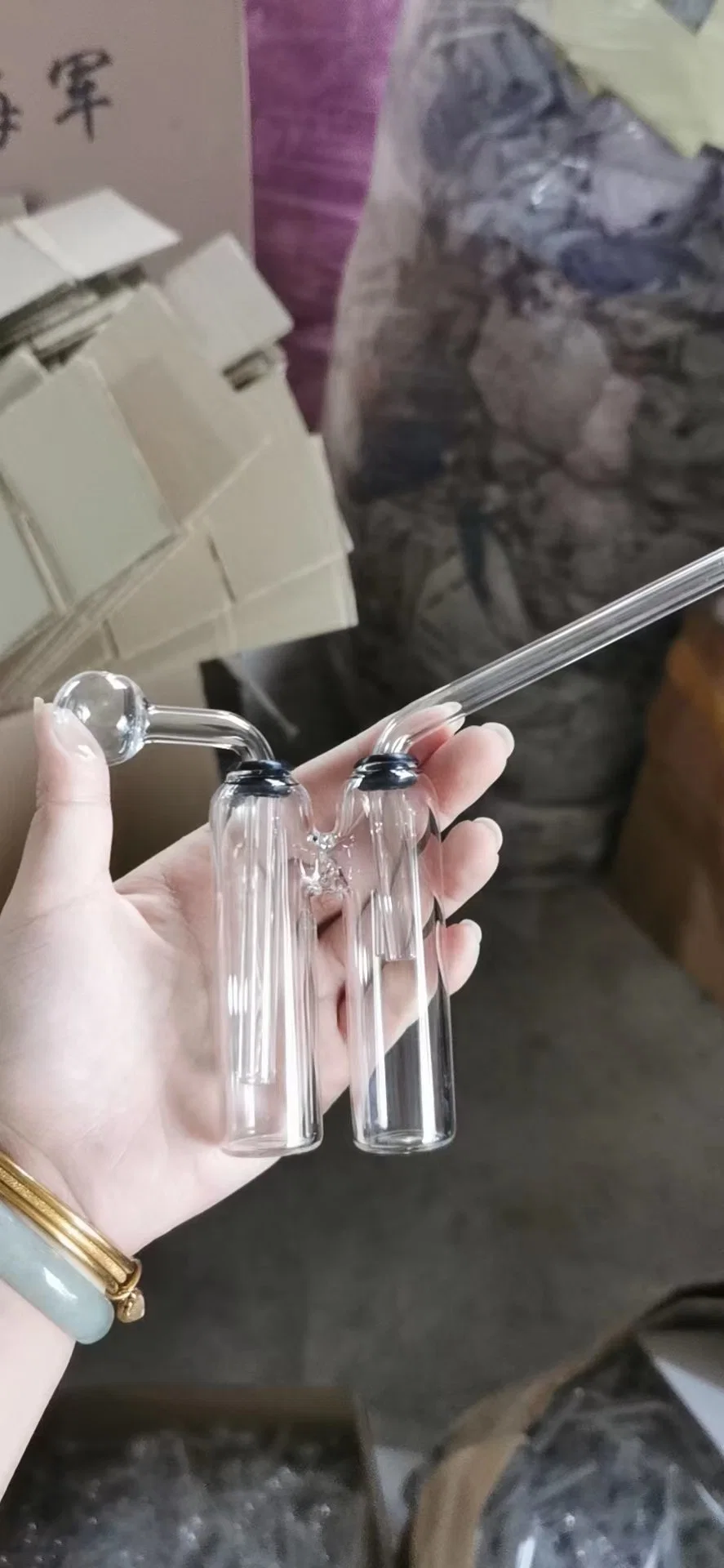 3" Glas Öl Brenner mit Aufkleber Rauchen Phantasie Wasser Pyrex Rohrhookah