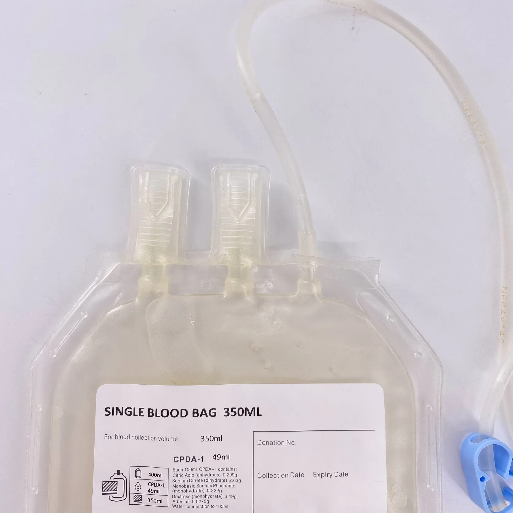 Medical Disposable Cpda Tubular Film Sterile Single Double Triple Quadruple Plastic PVC 250ml 350ml 450ml Transfusion Transfer Bags Blood Collection Bag