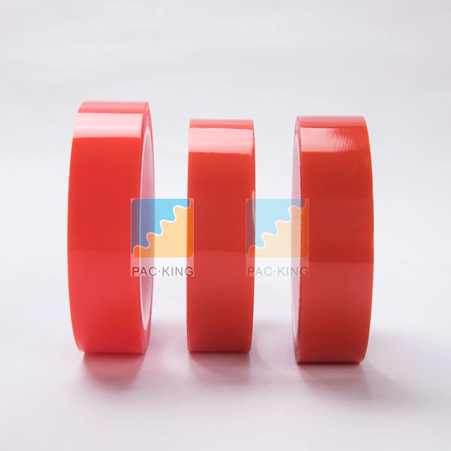 Transparent Adhesive Double Sided Pet Tape with Red Film Jumbo Roll