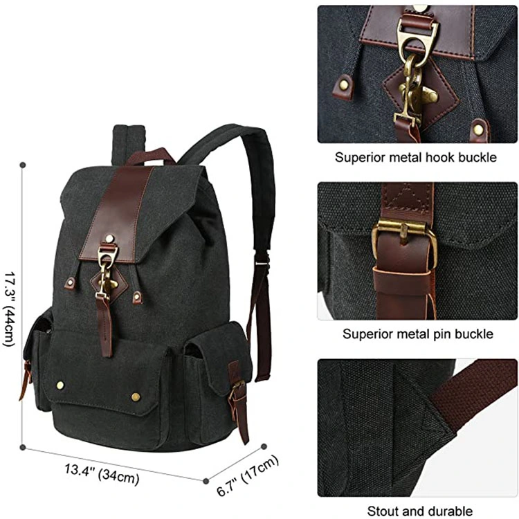 Wholesale/Supplier Canvas Mini Backpack School Casual Travel Daypack Heavy Duty Men Laptop Rucksack for Unisex