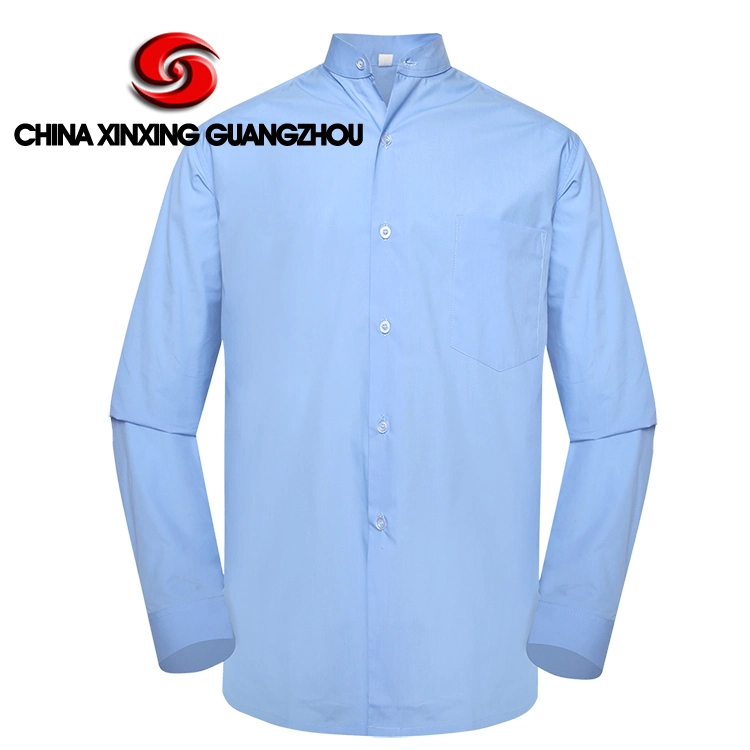 China Xinxing Custom Langarm Polyester Baumwolle Militär Polizei Blau Office Herrenshirt