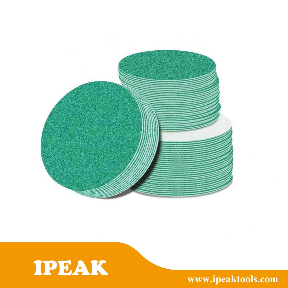 Abrasive Factory 4" 4.5" 5" 6" 7" 9" Aluminium Oxide Red Yellow Green Hook&Loop Velcro Sanding Abrasive Paper