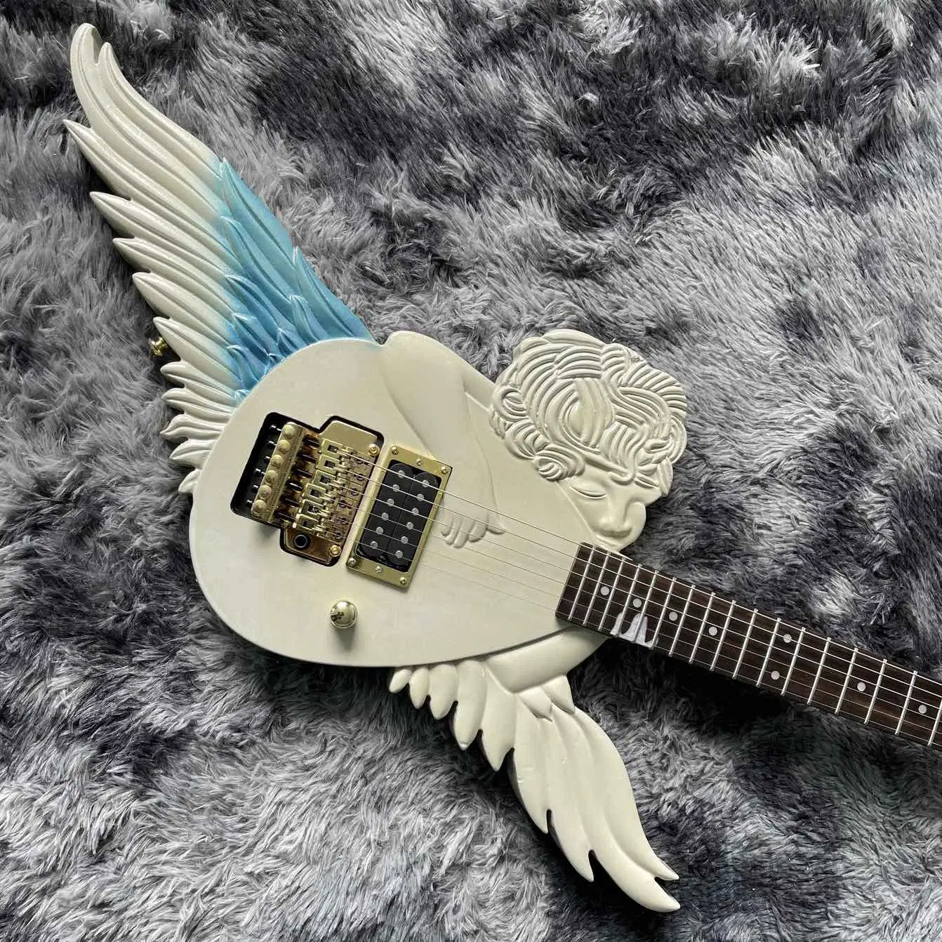 Custom Irregular Grand Electric Guitar Handcraved Customizable Shape and Logo