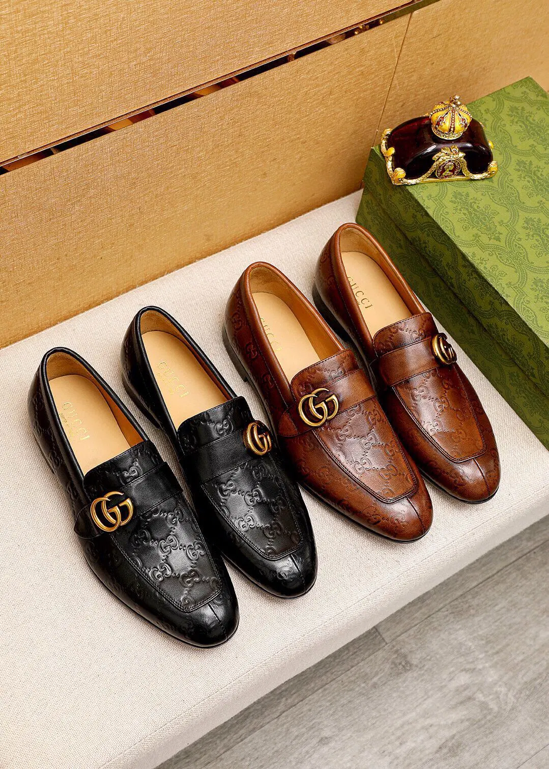 Wholesale Luxury Designer Replicas Gg's Leather Man Shoes Replica Online Store AAA Distributors