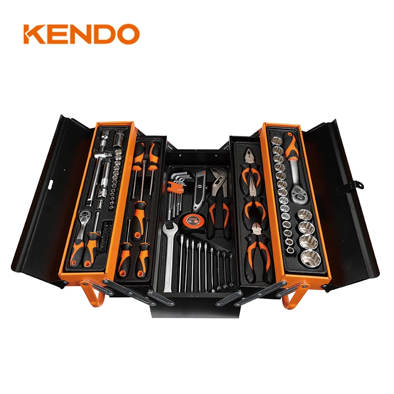 مجموعة أدوات Kendo 88PCS اليدوية مع أداة إصلاح السيارة شرائح علبة الأدوات المحمولة ودرج المحمل الكروي