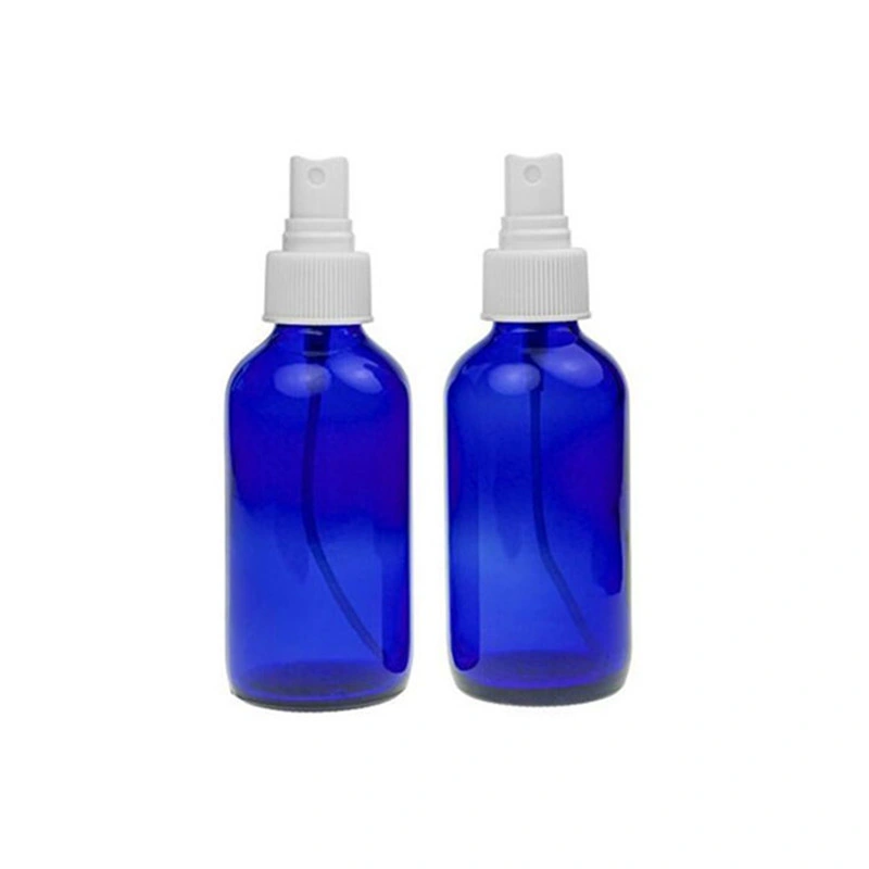 Botella de vidrio azul en aerosol de alto nivel