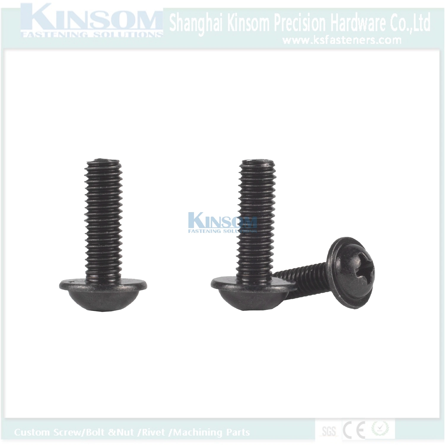 Stainless Steel316 Pan Head Phillips Flange Machine Screw Black Zinc Coating