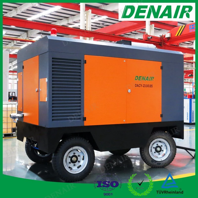 Water Cooled 4 Stoke Diesel Engine Driven Portable Screw Air Compressor