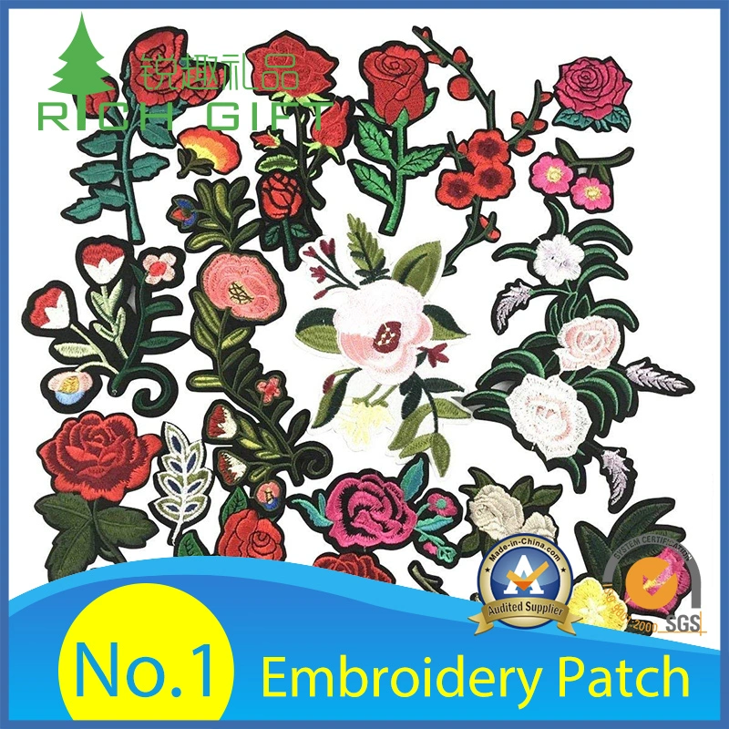 Rhombus Shape Embroidery Patch with Metallic Color