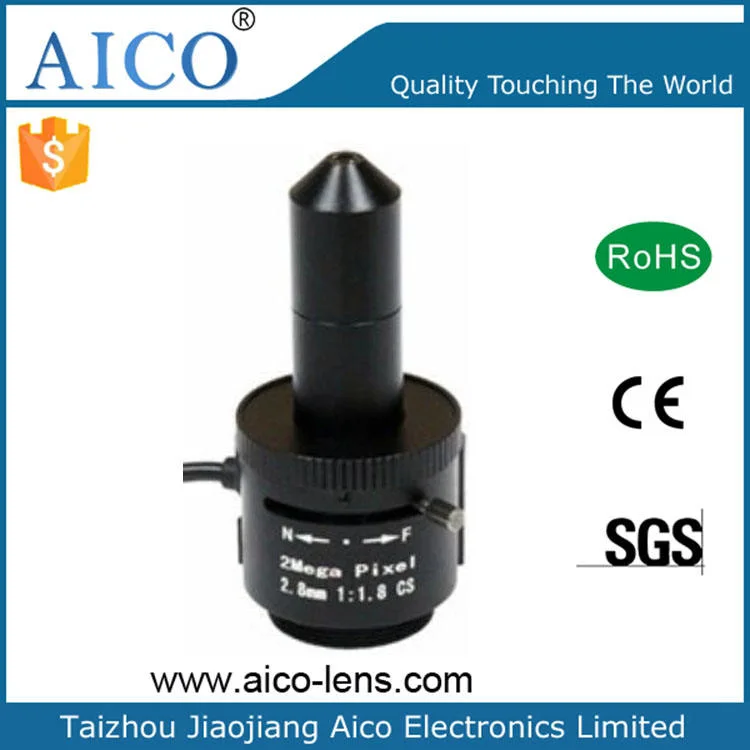 Focal Length 2.8 mm 1/2.5" Format F1.8 DC Auto Iris 2MP 2.8mm Wide Angle CS Mount Pinhole Megapixel Pin-Hole CCTV Lens