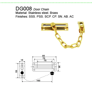 Safety Stainless Steel Door Bolt Door Chain